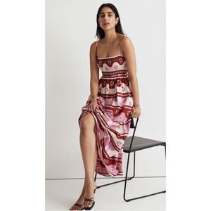 Madewell Theo Sleeveless Midi Dress in Geodaisy Batik Size Medium